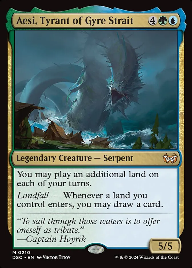 2024 Duskmourn: House of Horror Commander Aesi, Tyrant of Gyre Strait #210 mythic card image