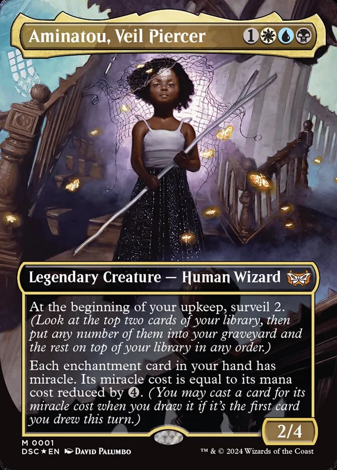 2024 Duskmourn: House of Horror Commander Aminatou, Veil Piercer mythic #1 mythic card image