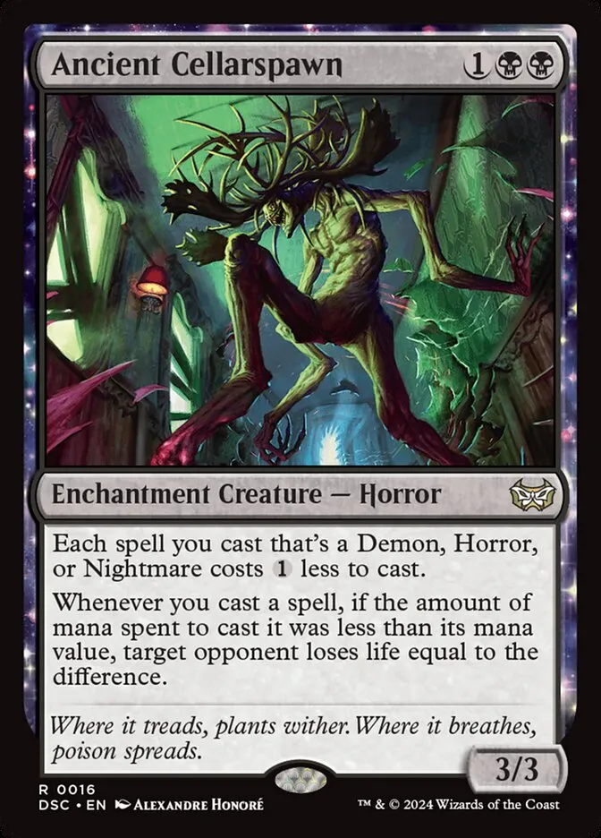 2024 Duskmourn: House of Horror Commander Ancient Cellarspawn rare #16 rare card image