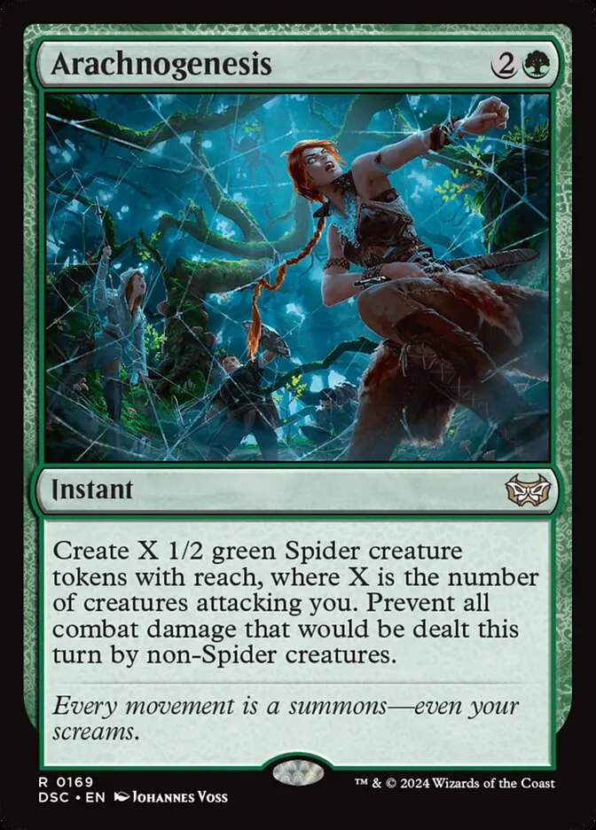 2024 Duskmourn: House of Horror Commander Arachnogenesis #169 rare card image