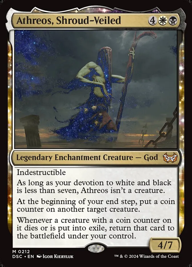 2024 Duskmourn: House of Horror Commander Athreos, Shroud-Veiled #212 mythic card image