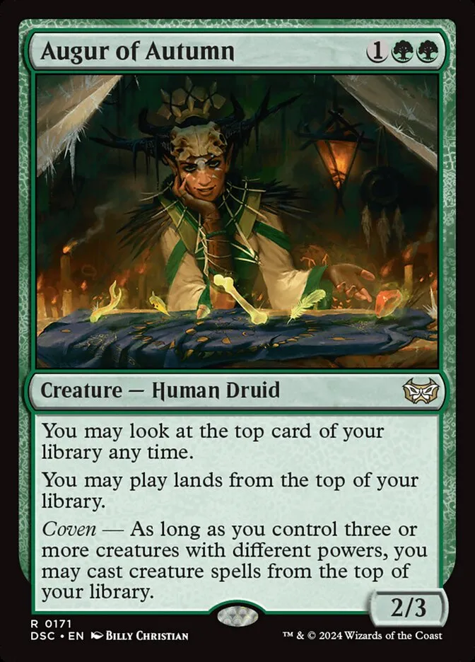 2024 Duskmourn: House of Horror Commander Augur of Autumn #171 rare card image