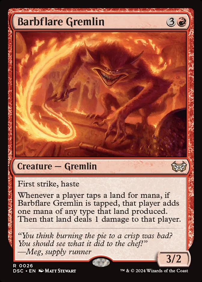 2024 Duskmourn: House of Horror Commander Barbflare Gremlin rare #26 rare card image