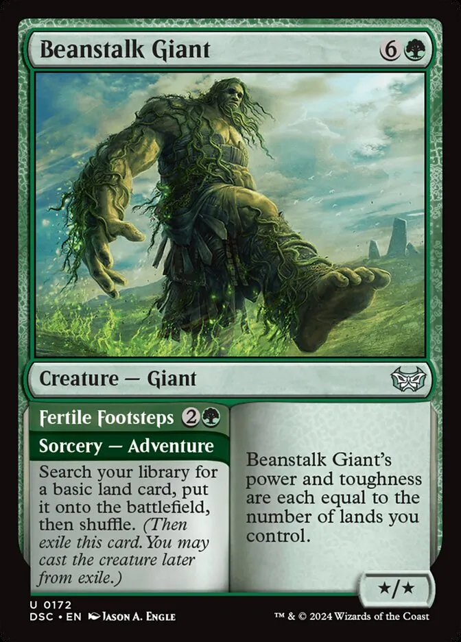 2024 Duskmourn: House of Horror Commander Beanstalk Giant // Fertile Footsteps #172 uncommon card image