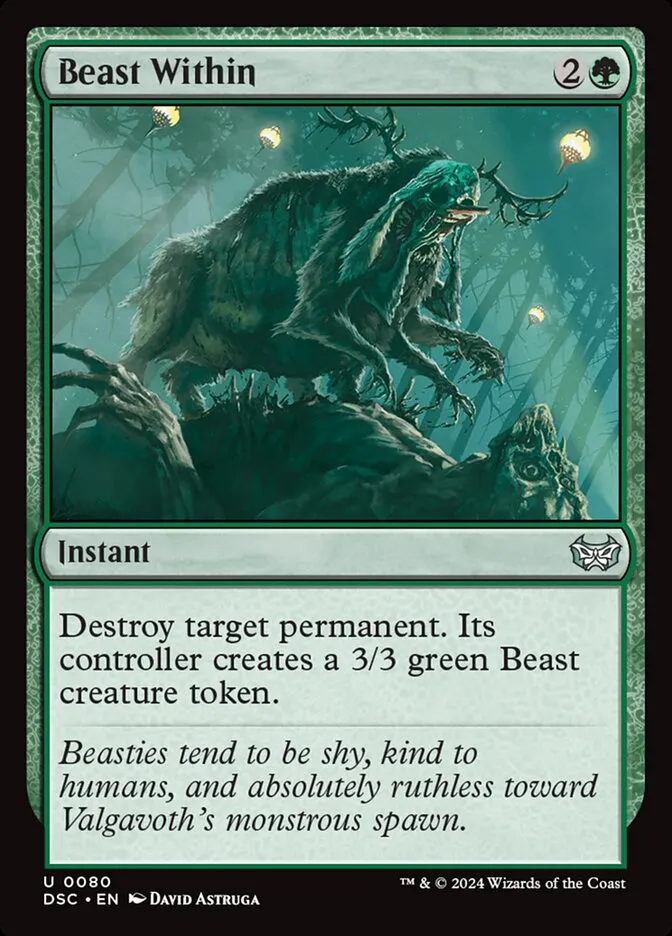 2024 Duskmourn: House of Horror Commander Beast Within #80 uncommon card image
