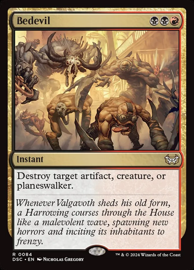2024 Duskmourn: House of Horror Commander Bedevil #84 rare card image