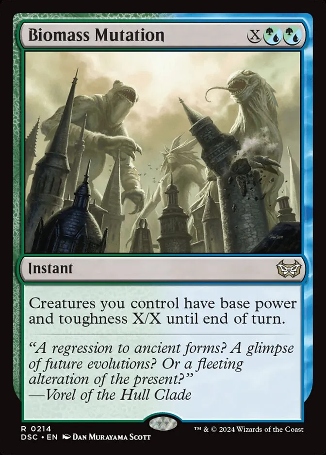 2024 Duskmourn: House of Horror Commander Biomass Mutation #214 rare card image