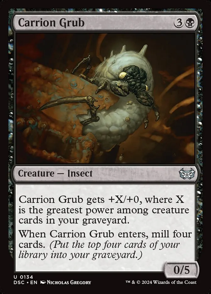 2024 Duskmourn: House of Horror Commander Carrion Grub #134 uncommon card image