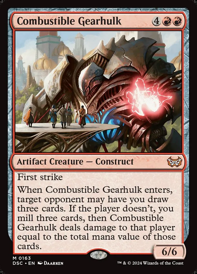 2024 Duskmourn: House of Horror Commander Combustible Gearhulk #163 mythic card image