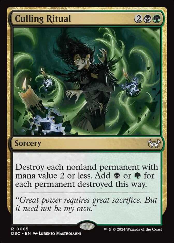 2024 Duskmourn: House of Horror Commander Culling Ritual #85 rare card image