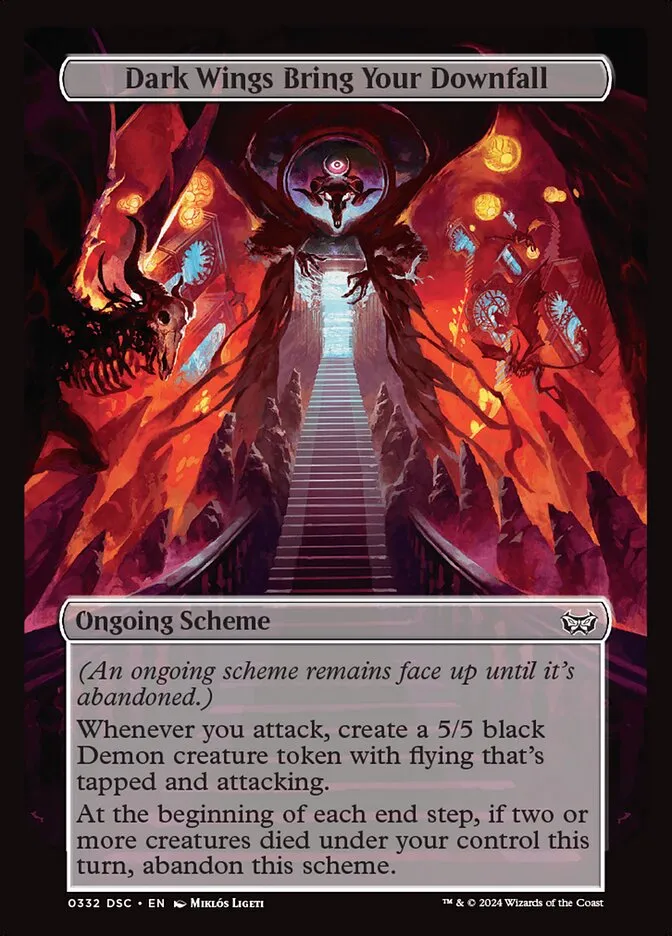 2024 Duskmourn: House of Horror Commander Dark Wings Bring Your Downfall #332 common card image