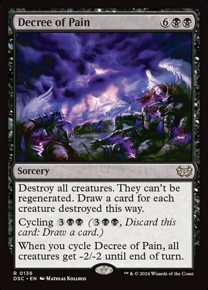 2024 Duskmourn: House of Horror Commander Decree of Pain #136 rare card image