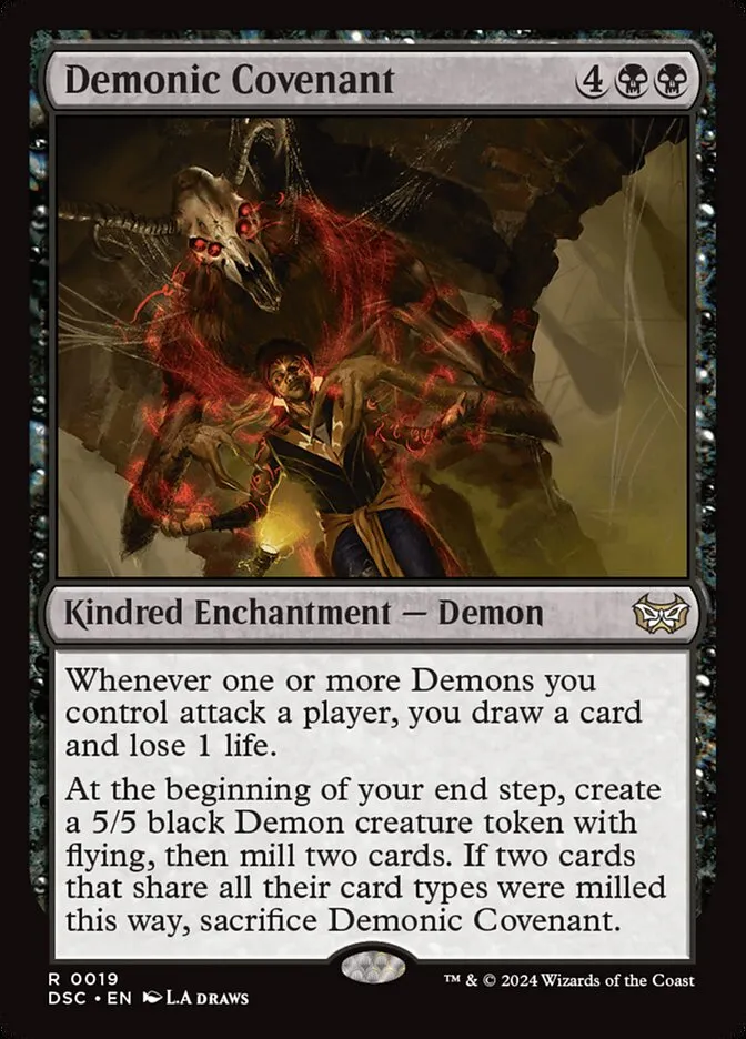 2024 Duskmourn: House of Horror Commander Demonic Covenant rare #19 rare card image
