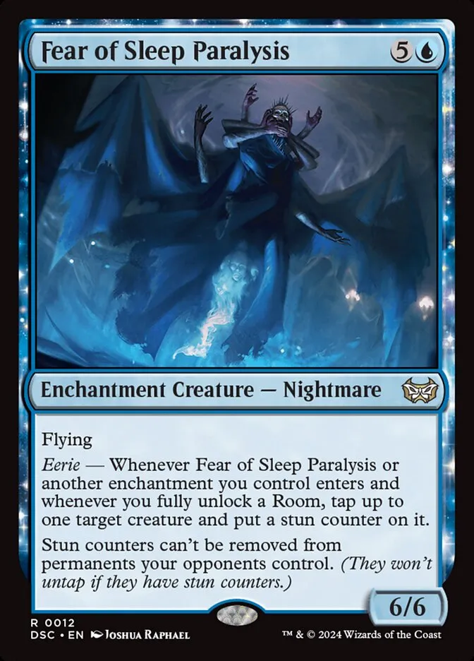 2024 Duskmourn: House of Horror Commander Fear of Sleep Paralysis rare #12 rare card image