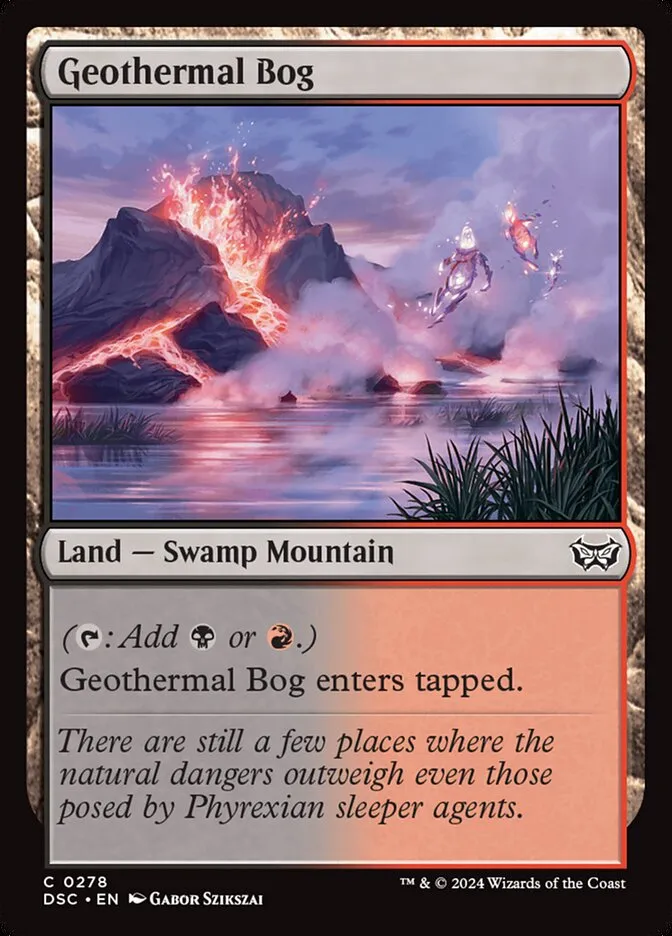 2024 Duskmourn: House of Horror Commander Geothermal Bog #278 common card image