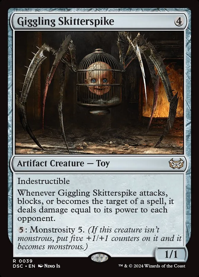 2024 Duskmourn: House of Horror Commander Giggling Skitterspike rare #39 rare card image