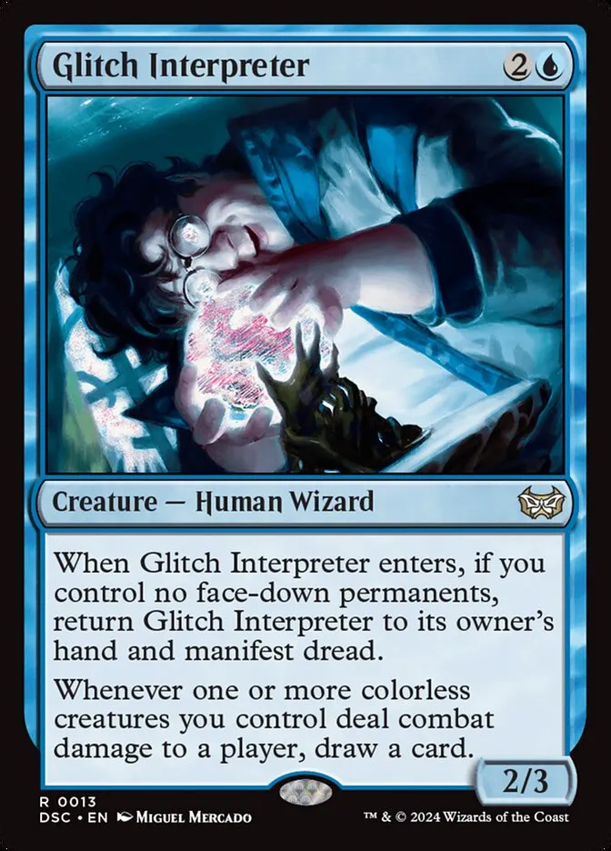 2024 Duskmourn: House of Horror Commander Glitch Interpreter rare #13 rare card image