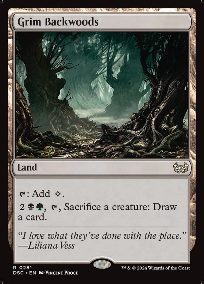 2024 Duskmourn: House of Horror Commander Grim Backwoods #281 rare card image