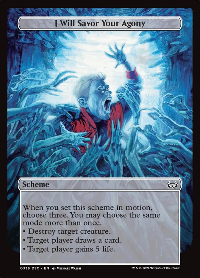 2024 Duskmourn: House of Horror Commander I Will Savor Your Agony #338 common card image