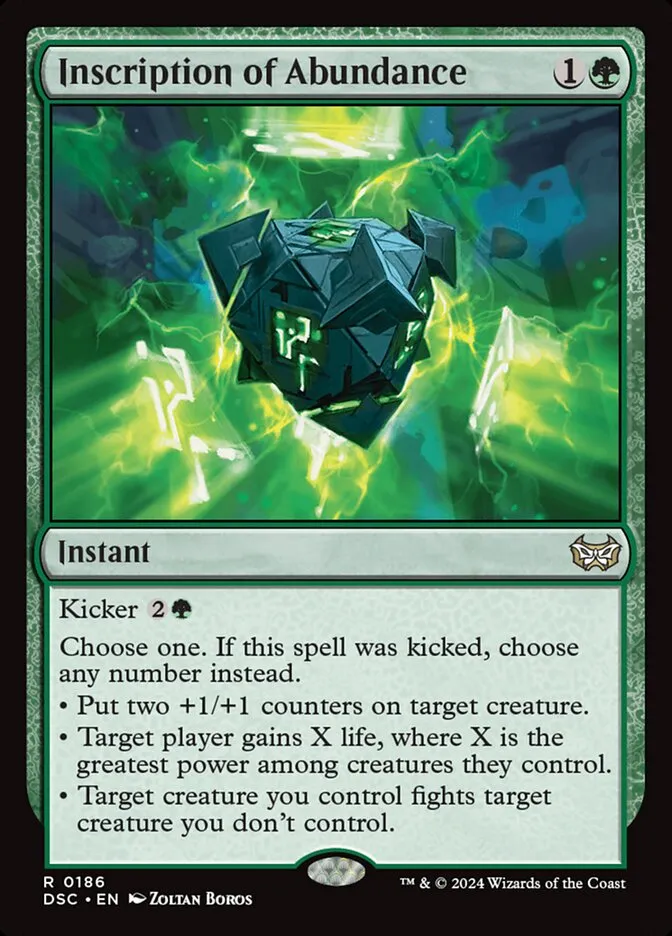 2024 Duskmourn: House of Horror Commander Inscription of Abundance #186 rare card image