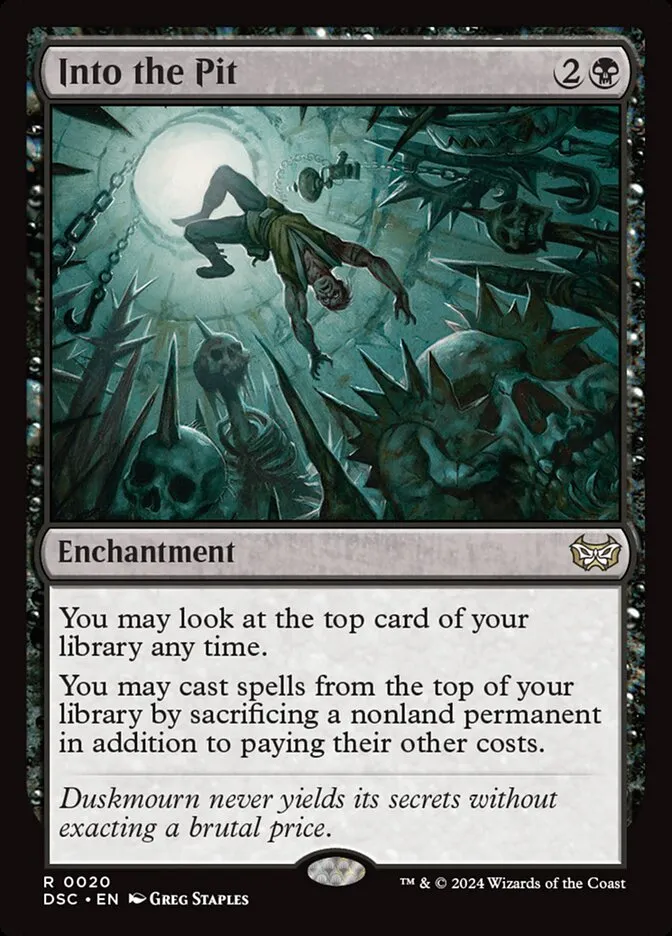 2024 Duskmourn: House of Horror Commander Into the Pit rare #20 rare card image