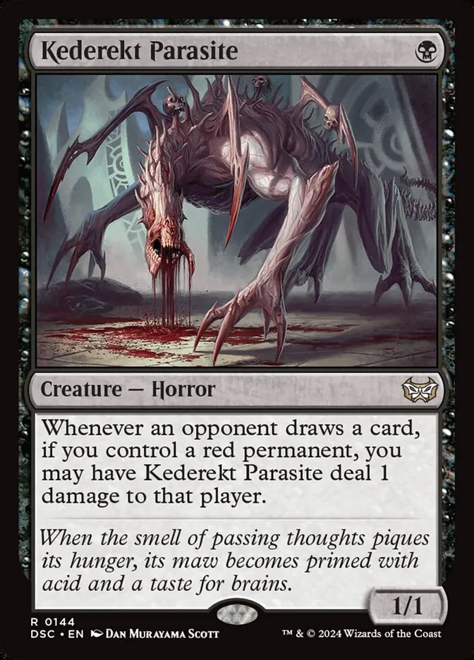 2024 Duskmourn: House of Horror Commander Kederekt Parasite #144 rare card image