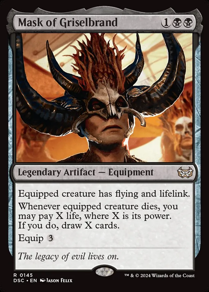 2024 Duskmourn: House of Horror Commander Mask of Griselbrand #145 rare card image