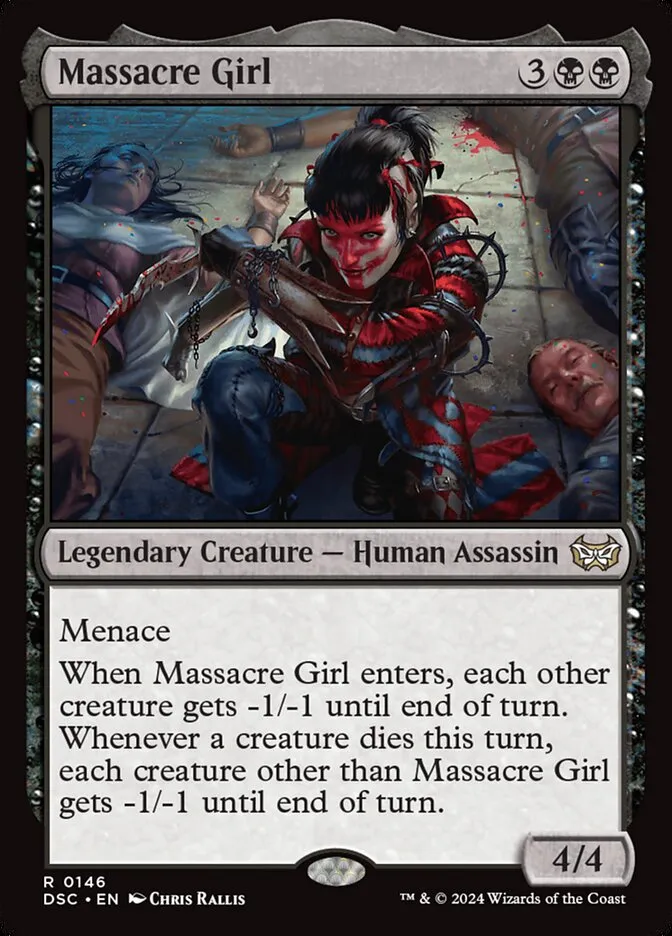 2024 Duskmourn: House of Horror Commander Massacre Girl #146 rare card image