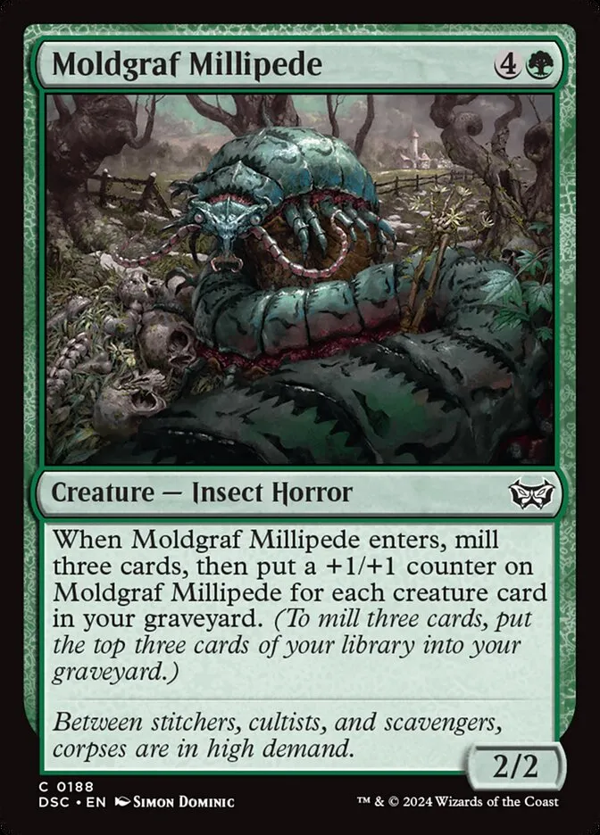 2024 Duskmourn: House of Horror Commander Moldgraf Millipede #188 common card image