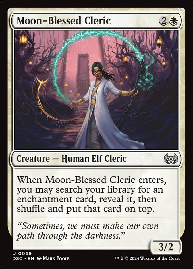 2024 Duskmourn: House of Horror Commander Moon-Blessed Cleric uncommon #69 uncommon card image