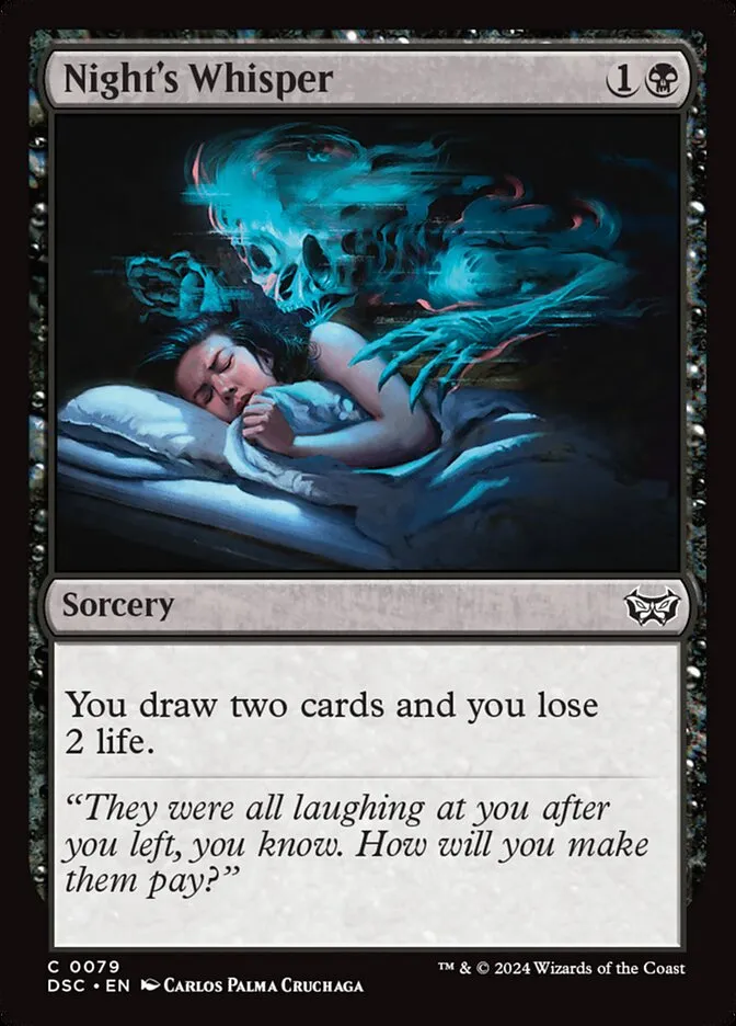 2024 Duskmourn: House of Horror Commander Night's Whisper #79 common card image