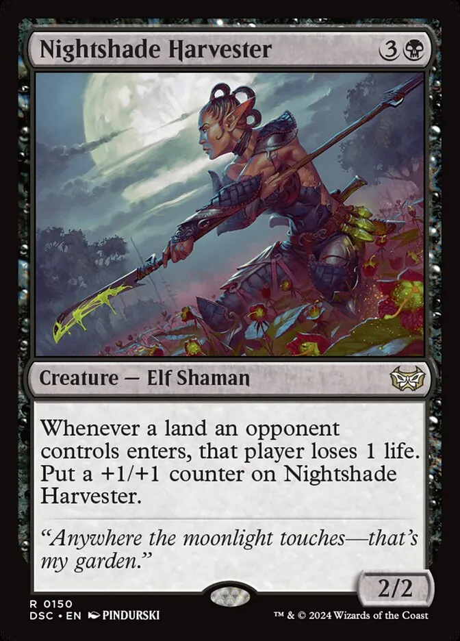 2024 Duskmourn: House of Horror Commander Nightshade Harvester #150 rare card image