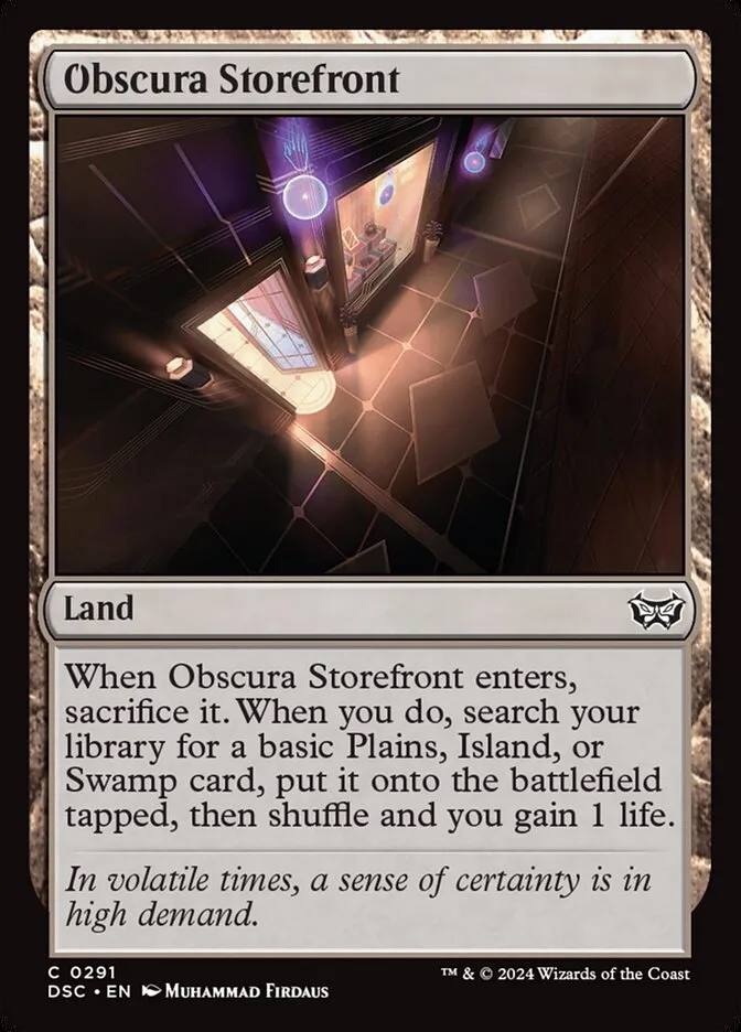 2024 Duskmourn: House of Horror Commander Obscura Storefront #291 common card image