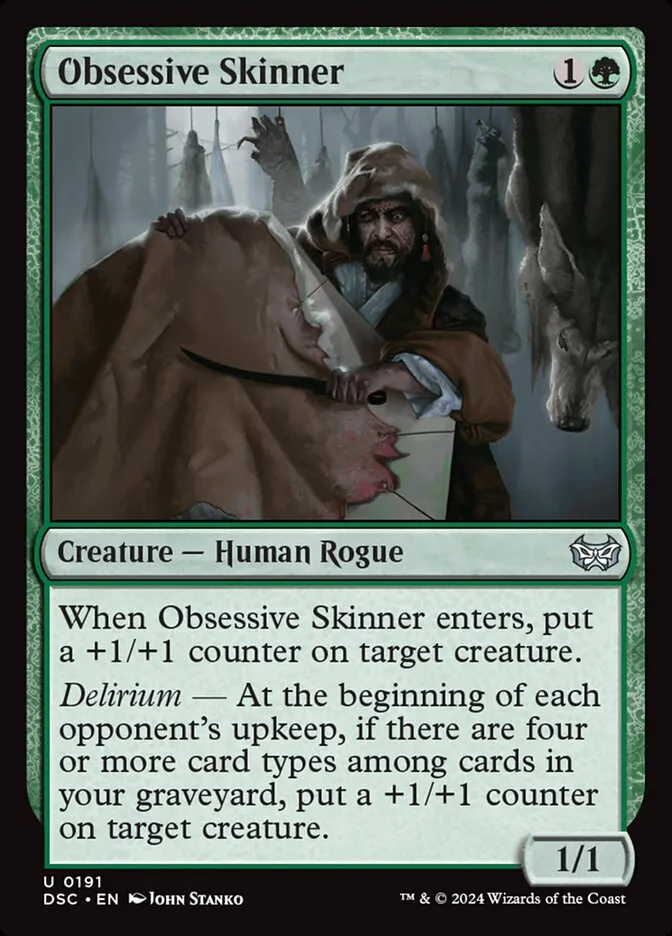 2024 Duskmourn: House of Horror Commander Obsessive Skinner #191 uncommon card image