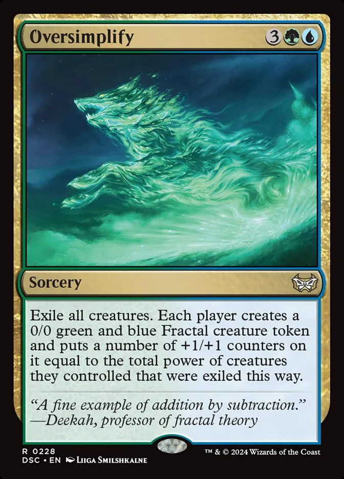 2024 Duskmourn: House of Horror Commander Oversimplify #228 rare card image