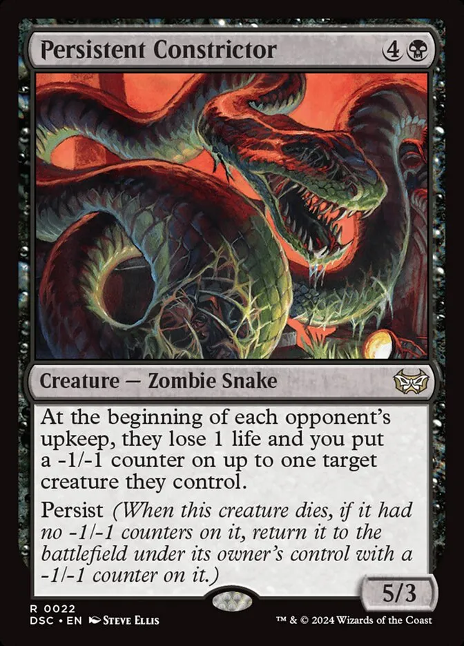 2024 Duskmourn: House of Horror Commander Persistent Constrictor rare #22 rare card image