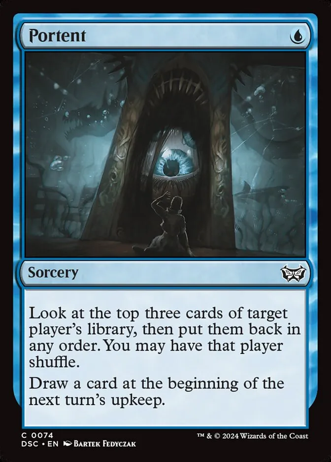 2024 Duskmourn: House of Horror Commander Portent common #74 common card image