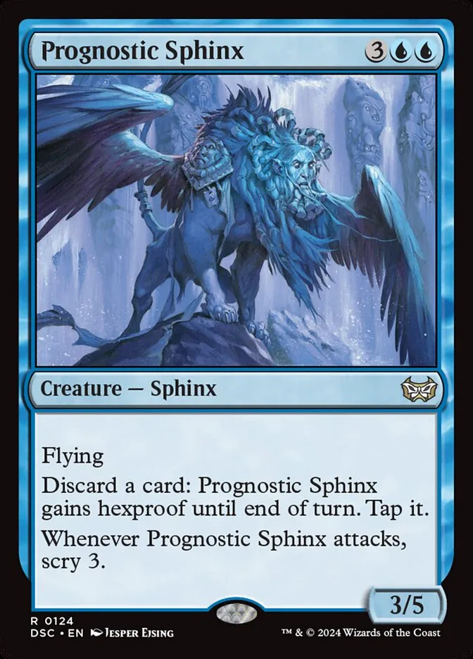 2024 Duskmourn: House of Horror Commander Prognostic Sphinx #124 rare card image