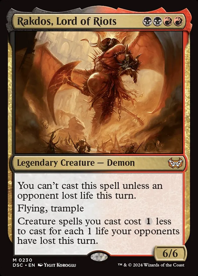 2024 Duskmourn: House of Horror Commander Rakdos, Lord of Riots #230 mythic card image