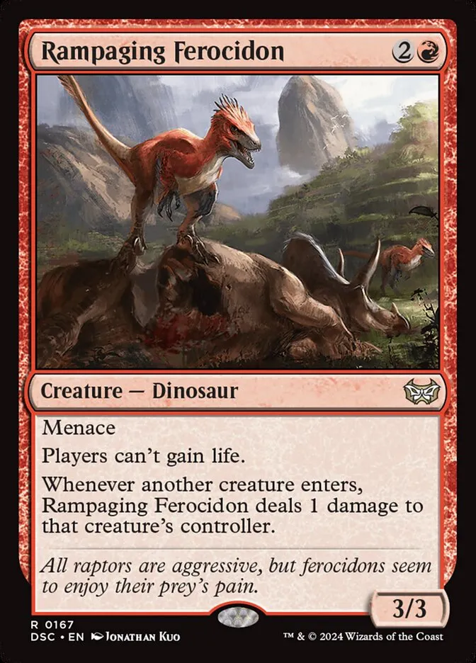 2024 Duskmourn: House of Horror Commander Rampaging Ferocidon #167 rare card image