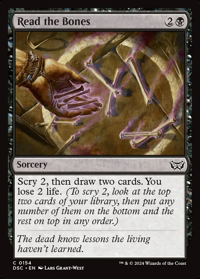 2024 Duskmourn: House of Horror Commander Read the Bones #154 common card image