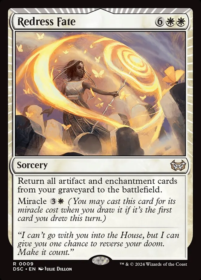 2024 Duskmourn: House of Horror Commander Redress Fate rare #9 rare card image