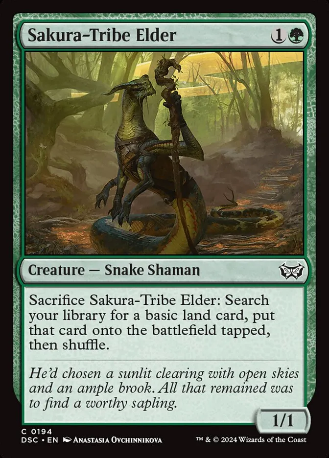 2024 Duskmourn: House of Horror Commander Sakura-Tribe Elder #194 common card image