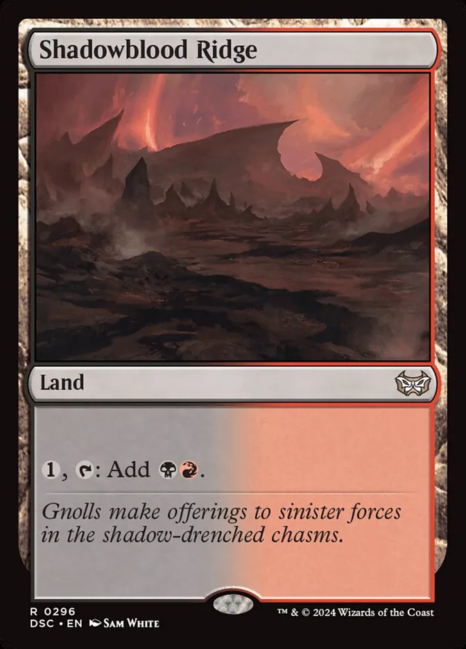 2024 Duskmourn: House of Horror Commander Shadowblood Ridge #296 rare card image