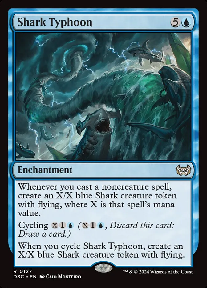2024 Duskmourn: House of Horror Commander Shark Typhoon #127 rare card image