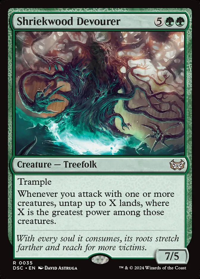 2024 Duskmourn: House of Horror Commander Shriekwood Devourer rare #35 rare card image