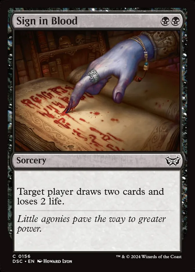 2024 Duskmourn: House of Horror Commander Sign in Blood #156 common card image