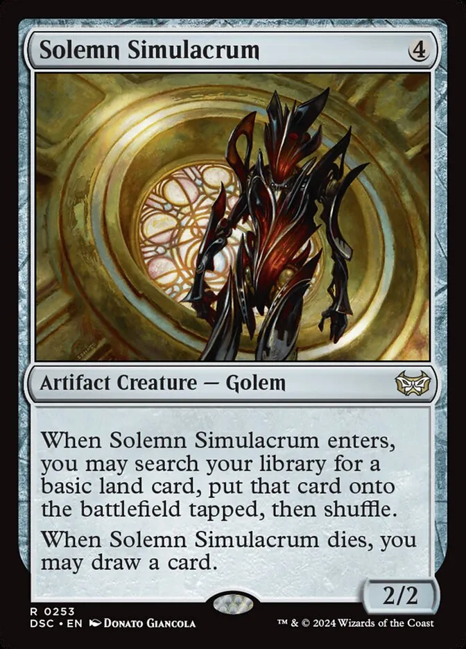 2024 Duskmourn: House of Horror Commander Solemn Simulacrum #253 rare card image