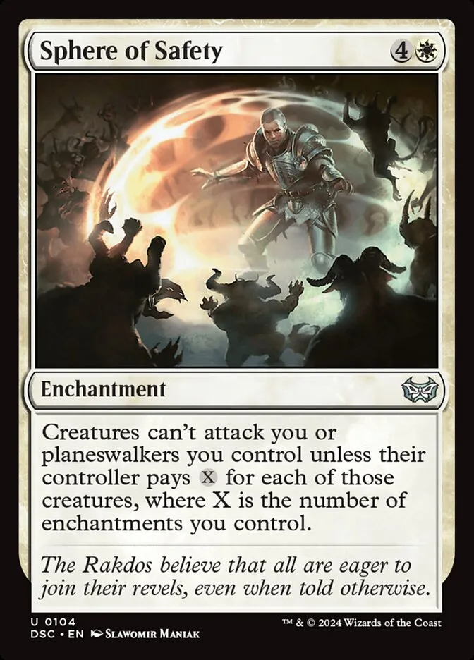 2024 Duskmourn: House of Horror Commander Sphere of Safety #104 uncommon card image