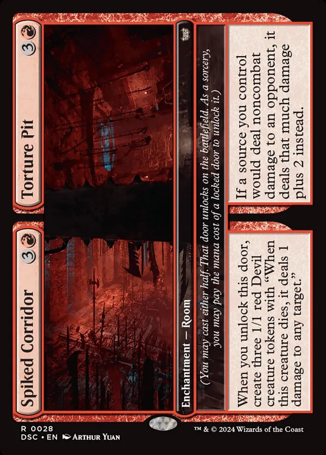 2024 Duskmourn: House of Horror Commander Spiked Corridor // Torture Pit rare #28 rare card image